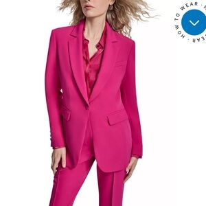 Elegant Pink Women's Blazer and Pants Set